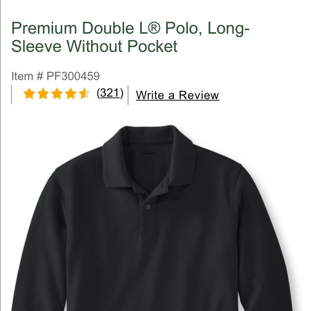 LL Bean red Double L polo long sleeve